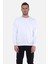 Erkek Üç Iplik Oversize Bisiklet Yaka Beyaz Sweatshirt - M Ovr-1b 1