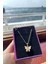 Beyaz Kelebekli Gold Kolye Küpe Doğum Günü Hediyesi Sevgiliye Kelebek Kadın Gold Kolye Küpe Hediyesi 5