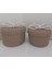 2'li Kapaklı Hasır Sepet Takımı Beyaz&hasır Sepet Düzenleyici Organizer Dekorasyon HEDIYELIK-25X14/22X13 1