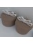 2'li Kapaklı Hasır Sepet Takımı Beyaz&hasır Sepet Düzenleyici Organizer Dekorasyon HEDIYELIK-25X14/22X13 2