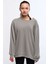 Gri Kadın Mineral Boyalı Organik Pamuklu Oversize Sweatshirt - Paula 1