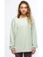 Yeşil Kadın Mineral Boyalı Organik Pamuklu Oversize Sweatshirt - Paula 1