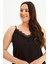 Dantelli İp Askılı Bluz Siyah 40 34805 4