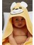 Pupy Bear Pamuklu Kapşonlu Kız-erkek Yenidoğan Bebek Kundak Havlusu Nakış Işlemeli Sarı 100x100cm 2