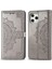 iPhone 12 Pro Max ile Uyumlu El Standı Fonksiyonlu Cüzdan Kabartmalı Pu Deri Kart Tutucu (Yurt Dışından) 3
