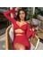 Flare Kollu Seksi Bodycon Kırmızı Mini Elbise 2
