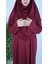 Bordo Fermuarlı Pratik Namaz Elbisesi 3