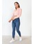 Polo Yaka Fermuarlı Pudra Crop Kazak 3