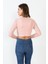 Polo Yaka Fermuarlı Pudra Crop Kazak 4