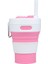 Katlanabilir Kamp Pipetli Bardak Silikon Katlanır Kahve Fincanı Spor Şişe Taşınabilir Seyahat Açık Araba 450 ml (Pembe) (Yurt Dışından) 1