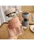 Bardak Kollu Cam Su Bardağı Kişilik Basit Mühürlü Taşınabilir Bardak Açık Gök Mavisi 480ML (Yurt Dışından) 3