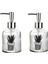 Banyo Seti Cam Sıvı Sabunluk 2 Adet,kaktüs 1 Desen 300ML 7,6X15,5CM 1