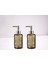 Banyo Seti Cam Sıvı Sabunluk 2 Adet,kristal Desenli Kahverengi 300ML 6,8X17,6CM 2