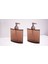 Banyo Seti Oval Sıvı Sabunluk 2 Adet Kahverengi Akrilik 13X5X16CM 350ML 2