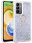 - Galaxy A54 - Kılıf Yüzüklü Simli Sıvılı Milce Kapak 1