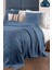 Boho Mavi Çift Kişilik %100 Pamuk Mood Comfort Yatak Örtüsü Seti 4