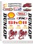 Dunlop Motorsiklet Kask Karışık Sticker Çıkartma Seti 1