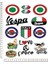 Vespa Italya Motorsiklet Kask Sticker Çıkartma Seti 1