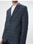 Blazer Ceket Ekoseli Slim Fit Düğmeli Çift Cep Detaylı Mono Yaka 5