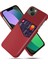 Iphone 14 Için Plus 6.7 Inç Kumaş Doku Anti-Dalgalı Telefon Kılıfı Pu Deri Kaplamalı Sert Pc Koruyucu Kabuk Kart Yuvası Kırmızısı (Yurt Dışından) 1