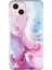 Iphone 14 Için Yumuşak Tpu Kılıfı Plus 6.7 Inç Imd Mermer Desen Şok Geçirmez Anti-Fall Cep Telefonu Kabuk-Pembe/mavi (Yurt Dışından) 1