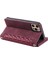 Iphone 14 Pro Max Için 6.7 Inç Damla Geçirmez Telefon Flip Cüzdan Kılıfı Pu Deri Deri Eşdendis Doku Fermuar Cep Anti-Çizgi Cep Telefonu Kapağı Strap-Wine Red ile (Yurt Dışından) 5