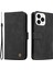 Iphone 14 Pro Max Için Max 6.7 Inç Ağaç Desen Dekoru Dekor Telefon Damla Geçirmez Kılıf Çizgileri Baskılı Pu Deri Deri Touch Cüzdan Stand Kapağı Strap-Black (Yurt Dışından) 2
