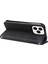 Iphone 14 Pro Max Için Max 6.7 Inç Ağaç Desen Dekoru Dekor Telefon Damla Geçirmez Kılıf Çizgileri Baskılı Pu Deri Deri Touch Cüzdan Stand Kapağı Strap-Black (Yurt Dışından) 5