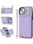 Iphone 14 Için Ring Kickstand Case Plus Fermuar Cüzdanı Pu Deri Kaplamalı Tpu Cep Telefonu Kapak Morası (Yurt Dışından) 1