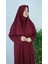 Bordo Fermuarsız Pratik Namaz Elbisesi 1
