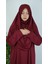 Bordo Fermuarsız Pratik Namaz Elbisesi 2