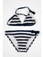 Kız Çocuk Lacivert Beyaz Çizgili Bikini Takımı 4