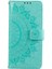 Xiaomi 12 5G/12X 5G/12S 5g Baskılı Mandala Çiçek Flip Telefon Kapağı Pu Deri Cüzdan Stand Şok Yeşil Koruyucu Kılıf Strap-Green (Yurt Dışından) 2