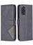 Xiaomi Redmi Için BF05 Not 11 4g (Qualcomm) Cüzdan Telefon Kılıfı Geometrik Baskı Stand Pu Deri Kapak Black (Yurt Dışından) 1