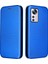Xiaomi 12 Pro 5g /12S Pro 5g /12 Pro (Boyut) 5g Pu Deri Kapak Kartı Yuvası Karbon Fiber Doku Folio Flip Stand Telefon Kılıf Mavisi (Yurt Dışından) 1