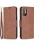 Her Şey Dahil Herhangi Bir Şok Geçirmez Stand Koyun Derisi Doku Cüzdanı Xiaomi Için Cüzdan Cüzdan Cüzdan Telefon Kapağı Not 10 5g/poco M3 Pro 5g/4g-Brown (Yurt Dışından) 1