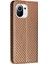 Flip Tasarım Manyetik Otomatik Absorlanmış Karbon Fiber Doku Stand Stand Pu Deri Kılıf Kapağı, Xiaomi Mi 11 Lite 4g/5g/11 Lite 5g Ne-Brown (Yurt Dışından) 5