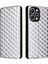 Xiaomi Redmi Için Flip Stand Telefon Kılıfı 12 4g/12 5g/not 12R 5g/poco M6 Pro 5g Rhombus Baskılı Pu Deri Cüzdan Kapak Silver (Yurt Dışından) 1