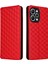 Xiaomi Redmi Için Flip Stand Telefon Kılıfı 12 4g/12 5g/not 12R 5g/poco M6 Pro 5g Rhombus Baskılı Pu Deri Cüzdan Kapak-Kırmızı (Yurt Dışından) 1