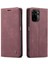 Basit Tasarım Otomatik Varma Deri Cüzdan Stand Standı Kılıfı Xiaomi Redmi Not 10 4g/not 10S/POCO M5S 4g-Kırmızı (Yurt Dışından) 1