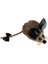 CLZ205 Kedi Oyuncağı Bıyıklı Peluş Fare 4,5 x 6-15 cm Taba 1