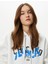 Kapşonlu Sweatshirt Arkası ve Önü Baskılı Uzun Kollu Pamuk Karışımlı 2