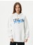 Kapşonlu Sweatshirt Arkası ve Önü Baskılı Uzun Kollu Pamuk Karışımlı 3