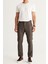 ALTINYILDIZ CLASSICS Erkek Kahverengi Slim Fit Dar Kesim Yan Cepli Tweet Desenli Beli Lastikli Klasik Kumaş Pantolon 1