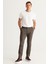 ALTINYILDIZ CLASSICS Erkek Kahverengi Slim Fit Dar Kesim Yan Cepli Tweet Desenli Beli Lastikli Klasik Kumaş Pantolon 4