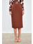 Aksesuar Detaylı Kalem Etek - Kahve 4