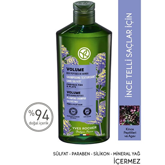 Yves Rocher İnce Telli Saçlar İçin (Volume) Hacim Veren Şampuan - Sülfatsız & Vegan-300 ml