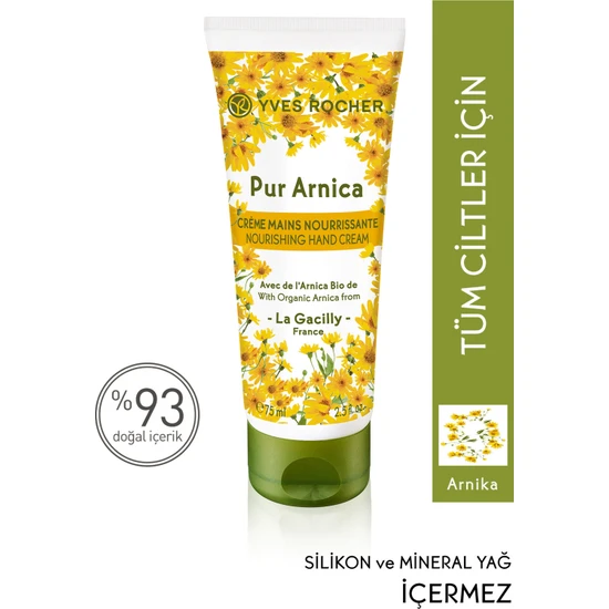 Yves Rocher Soğuğa Karşı Onarıcı Pur Arnica Konsantre El Kremi - Arnika & Hindistan Cevizi-75 ml