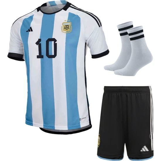 Zilong Arjantin Milli Takım Çocuk Messi Forması 22/23 Sezon 3'lü Set