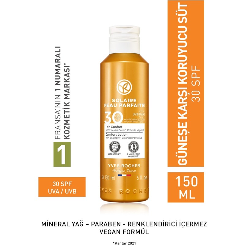 Yves Rocher Spf 30 Güneş Koruyucu Losyon Tüm Cilt Tipleri İçin 150 ml Nemlendirici Formül